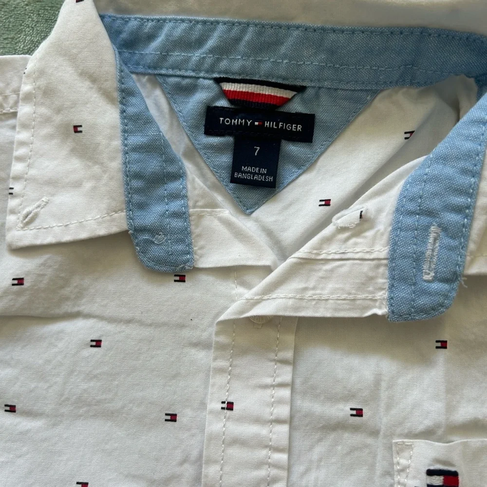 Tommy Hilfiger White Casual Button Down Shirt - Picture 7 of 8